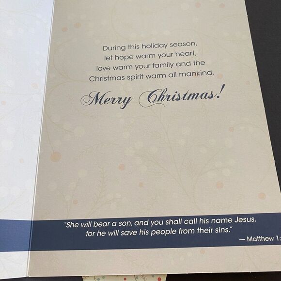 St Labre Indian School Poinsettia Floral Holiday Merry Christmas Greetings Card - Picture 4 of 8